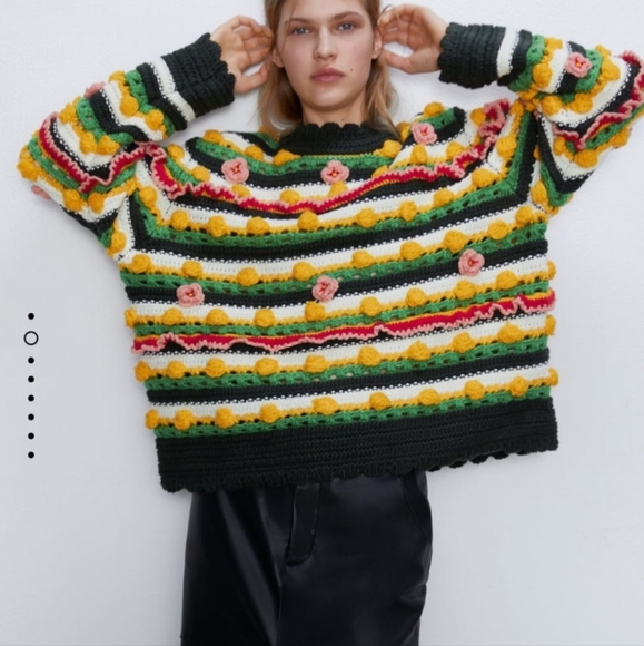 ZARA Embellished sweater - Picture 3 of 12